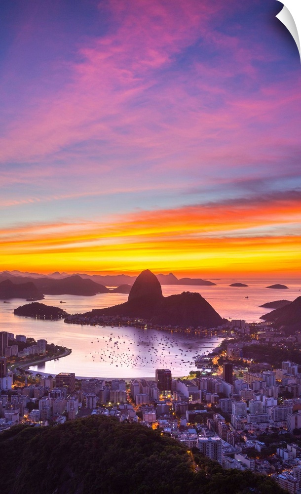 View over Botafogo Bay and the Sugar Loaf, Rio de Janeiro, Brazil.