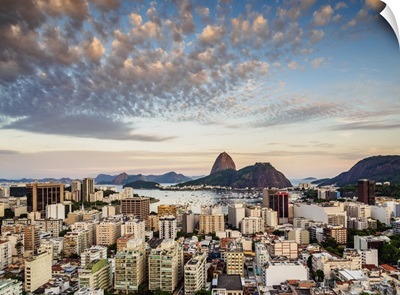View over Botafogo towards the Sugarloaf Mountain at sunset, Rio de Janeiro, Brazil