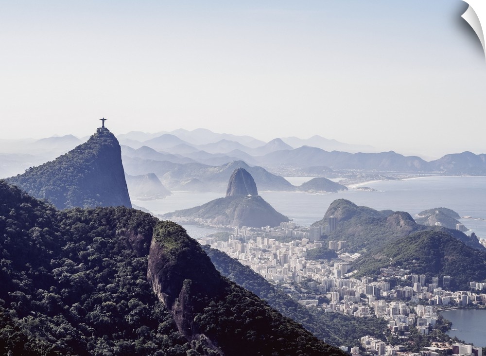View towards Corcovado and Sugarloaf Mountains from Tijuca Forest National Park, Rio de Janeiro, Brazil