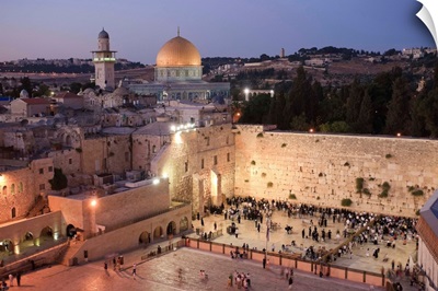 Wailing Wall and Dome of The Rock Mosque, Jerusalem, Israel