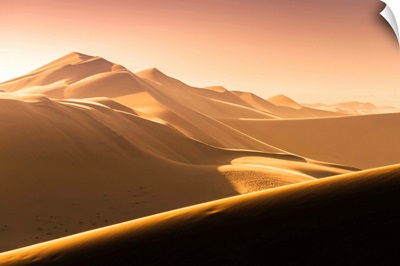 Walvis Bay, Namibia, Africa. Tourist. Sand Dunes At Sunset.