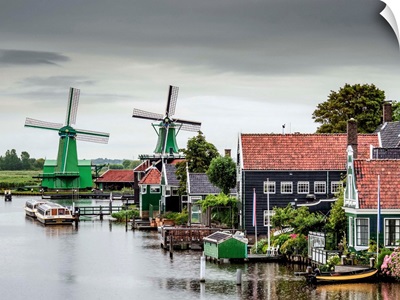 Windmills In Zaanse Schans, Zaandam, North Holland, The Netherlands