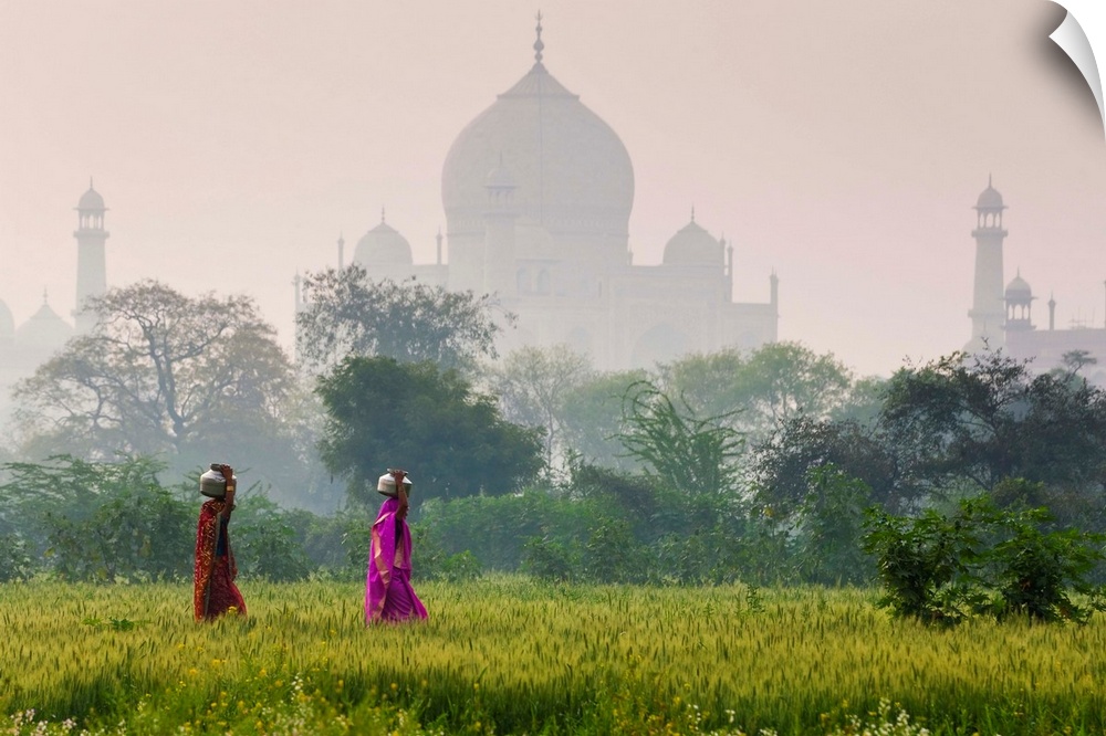 Carrying water pots, Taj Mahal, Agra, India