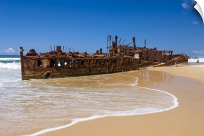 Wreck Of The SS Maheno On 75 Mile Beach, Fraser Island, Queensland, Australia