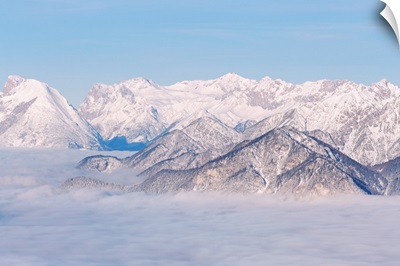 Zugspitze Mountain, Foggy Morning, Inn Valley, Patscherkofel Mountain, Tyrol, Austria