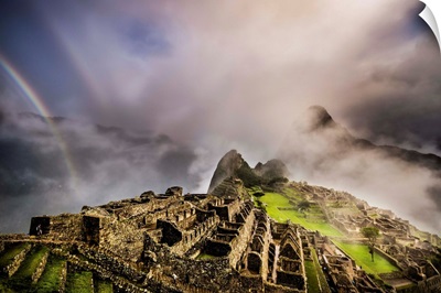 A Double Rainbow Appears Over Machu Picchu, Peru
