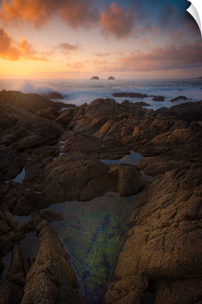 A Gorgeous Sunset and Tidepool Along California's Big Sur Coastline, Big Sur