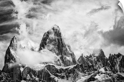 Dramatic Clouds Swirl Over Over Monte Fitz Roy, Patagonia, Argentina