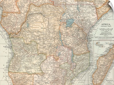 Africa, Central Part - Vintage Map