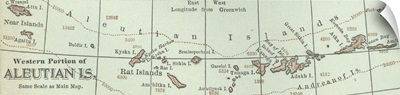 Aleutian Islands - Vintage Map
