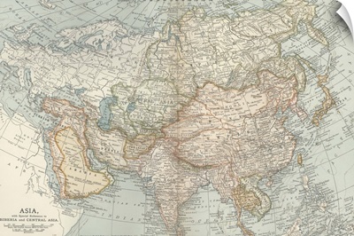 Asia, Siberia and Central Asia - Vintage Map