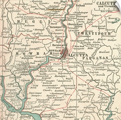 Calcutta - Vintage Map