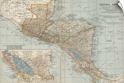 Central America - Vintage Map