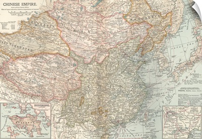 Chinese Empire - Vintage Map
