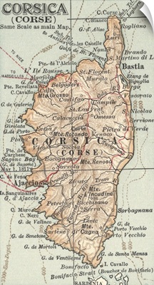Corsica - Vintage Map