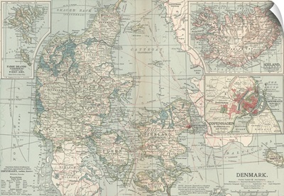 Denmark - Vintage Map