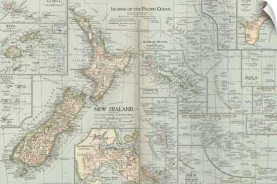 Islands of the Pacific Ocean - Vintage Map
