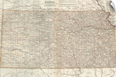 Kansas - Vintage Map