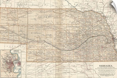 Nebraska - Vintage Map
