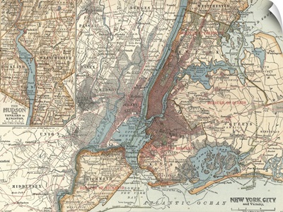 New York City - Vintage Map