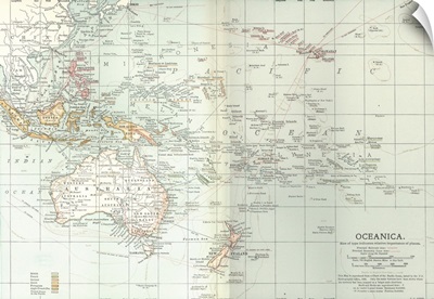 Oceania - Vintage Map