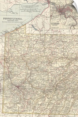 Pennsylvania, Western Part - Vintage Map