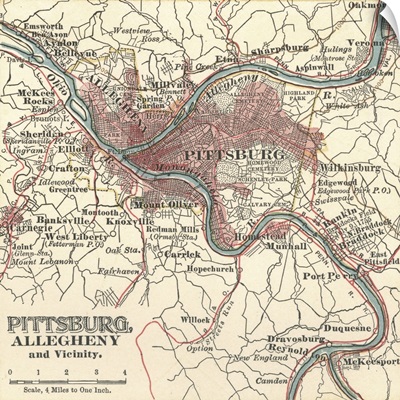 Pittsburg - Vintage Map