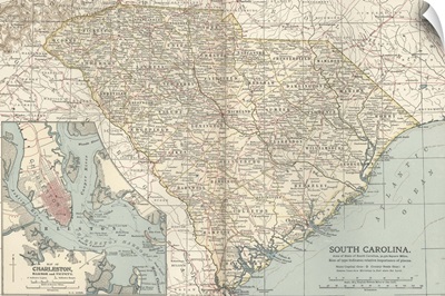 South Carolina - Vintage Map