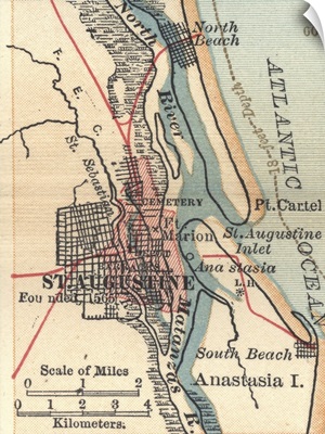 St. Augustine - Vintage Map