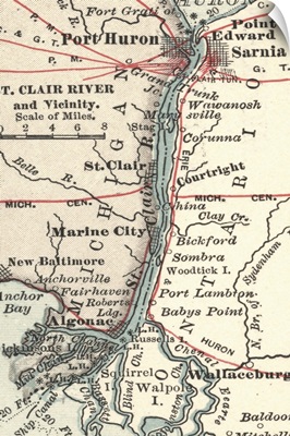 St. Clair River - Vintage Map
