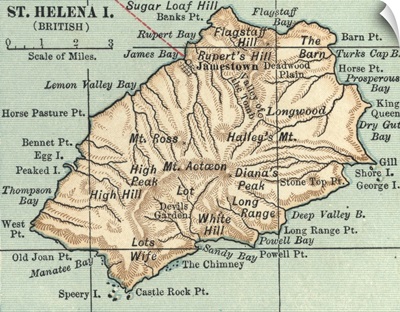 St. Helena Island - Vintage Map