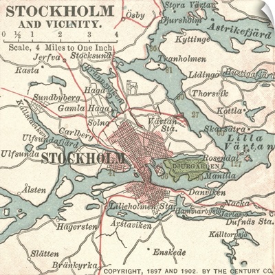 Stockholm - Vintage Map