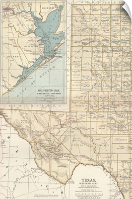 Texas, Western Part - Vintage Map