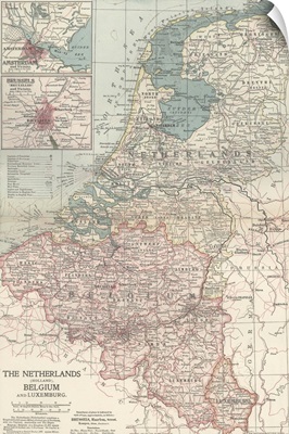 The Netherlands and Belgium - Vintage Map