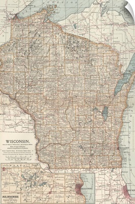 Wisconsin - Vintage Map