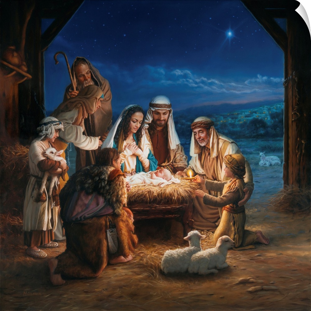 Nativity with shepherds.