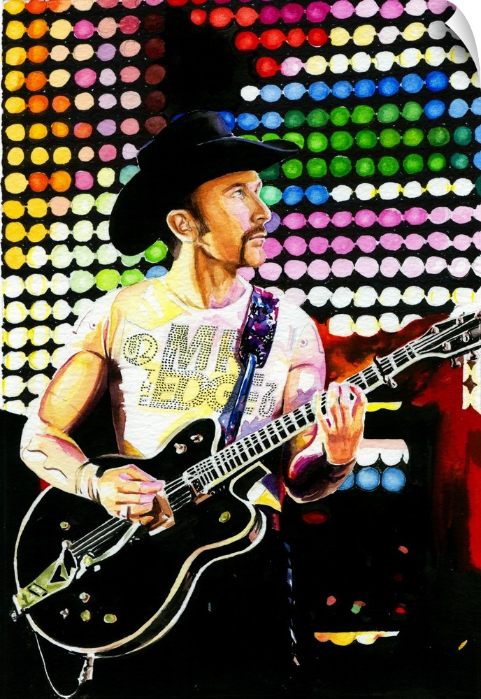 Painting tribute to the Edge on the Popmart tour in watercolor.