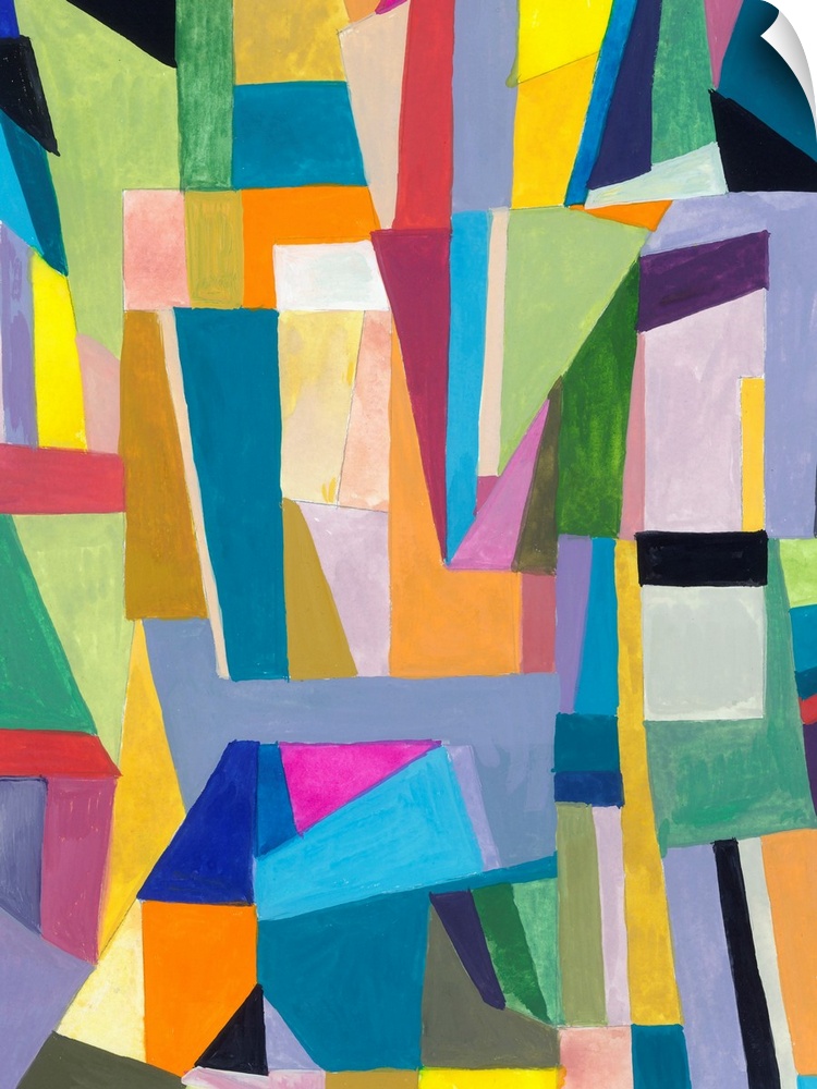 One painting in a series of geometric abstracts in various colors depicting the artist's interpretation of well-known cities.