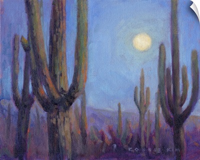 Moonlight Saguaros