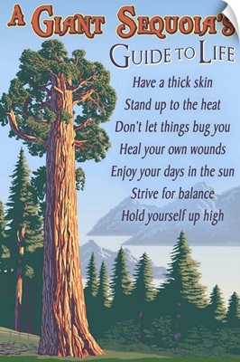 A Giant Sequoia's Guide to Life: Retro Travel Poster