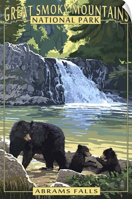 Abrams Falls - Great Smoky Mountains National Park, TN: Retro Travel Poster