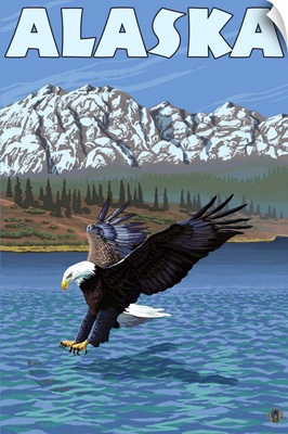 Alaska - Bald Eagle: Retro Travel Poster