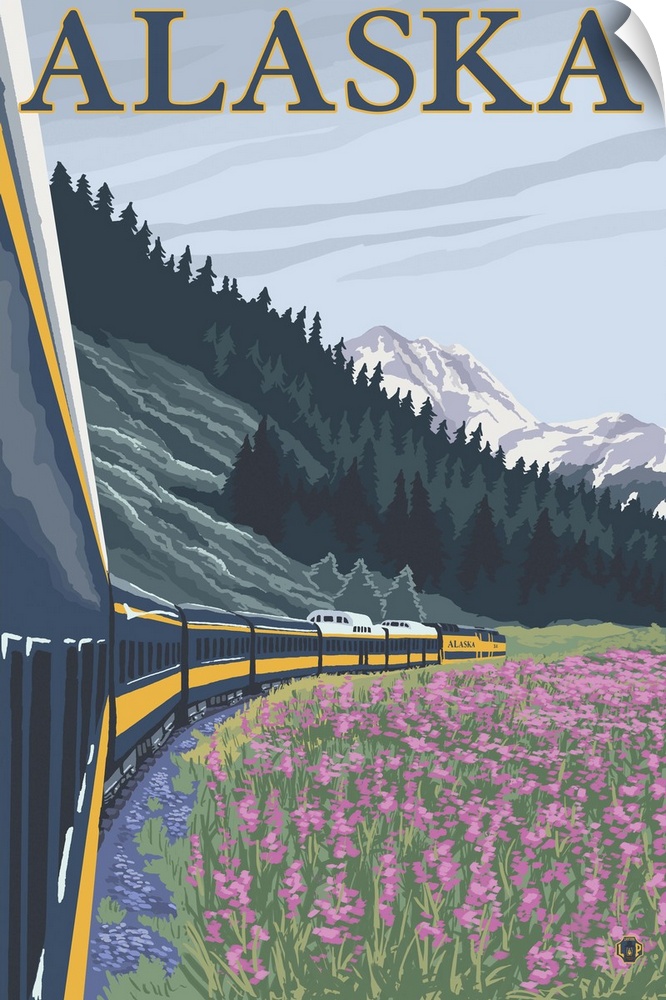 Alaska Railroad - Alaska: Retro Travel Poster