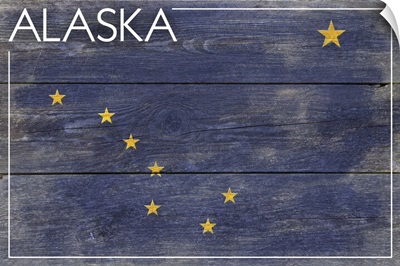 Alaska State Flag on Wood