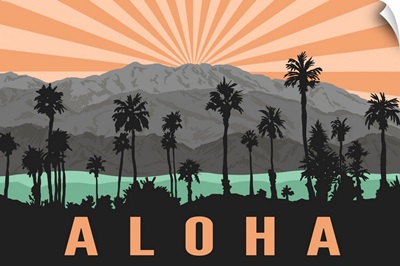 Aloha - Palm Trees & Mountains