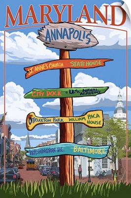Annapolis, Maryland - Sign Destinations: Retro Travel Poster