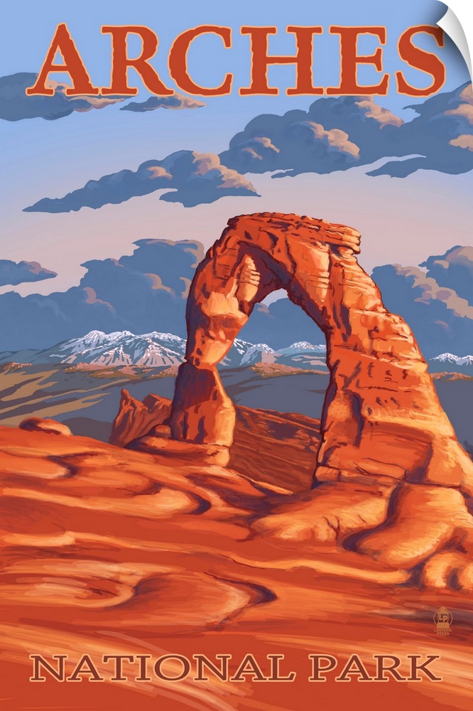 Arches National Park, Delicate Arch: Retro Travel Poster