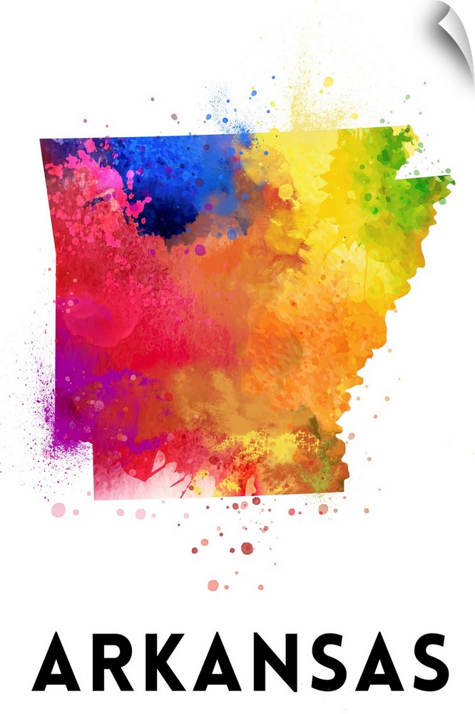 Arkansas - State Abstract Watercolor