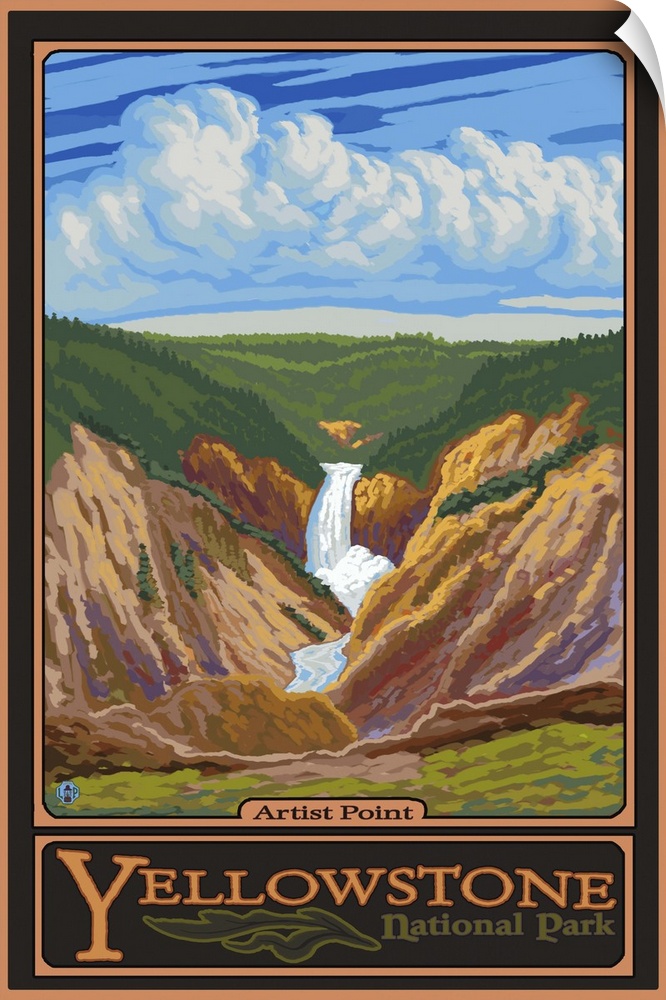 Artist Point - Yellowstone National Park: Retro Travel Poster