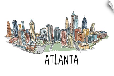 Atlanta, Georgia - Line Drawing